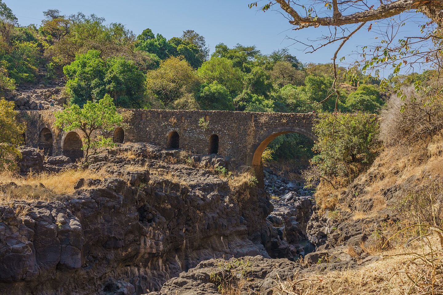 The stone bridge over the Blue Nile near Bahir Dar, Ethiopia