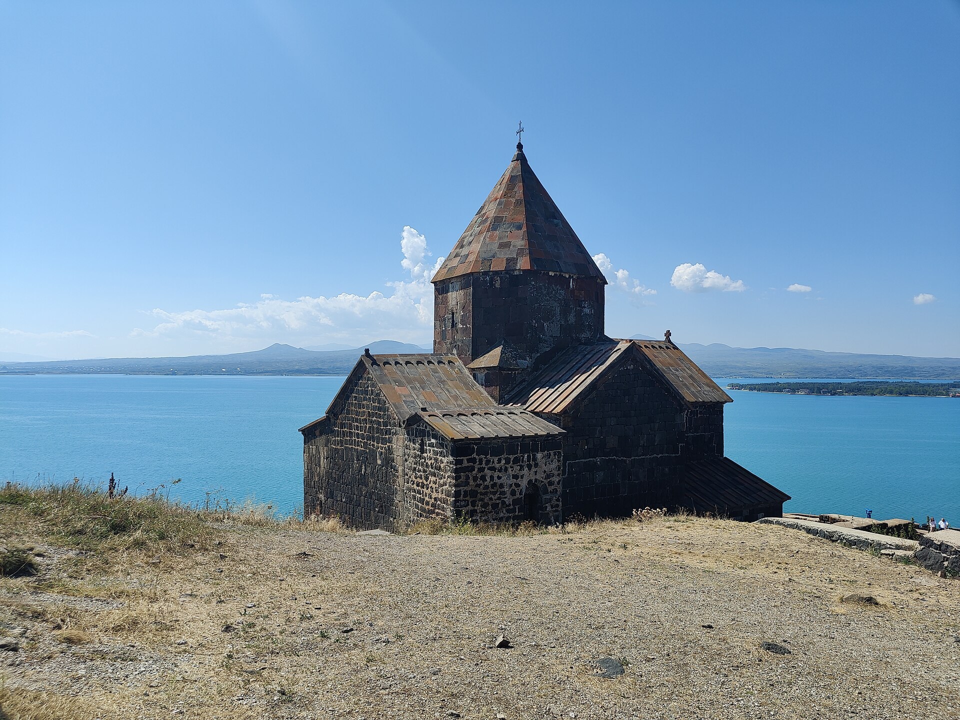 The monastery of Sevanavank overlooking Lake Sevan in Armenia