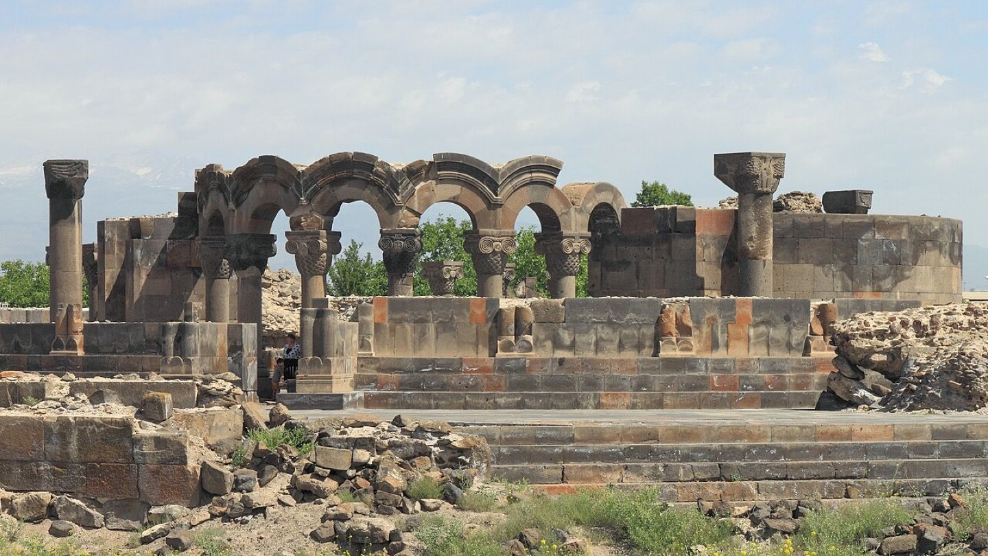 The ruins of Zvartnots Cathedral
