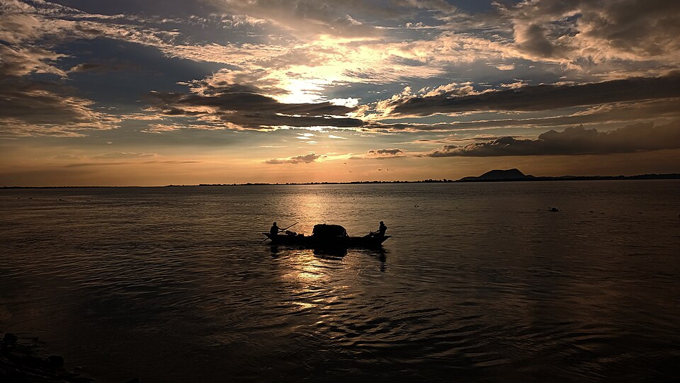 Sunset over the Brahmaputra River