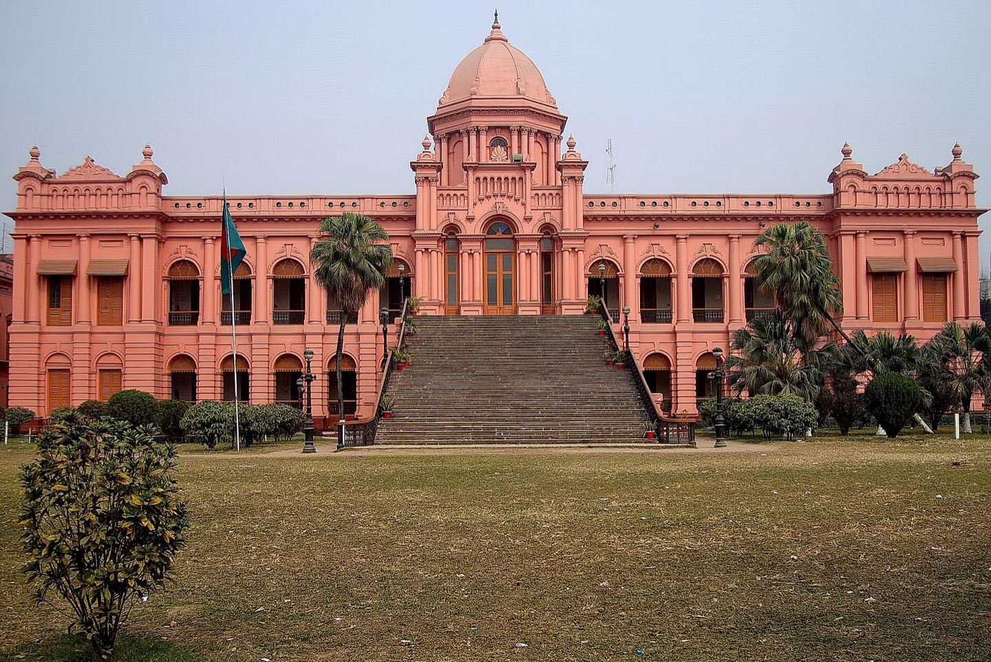 The pink facade of Ahsan Manzil in Dhaka, Bangladesh