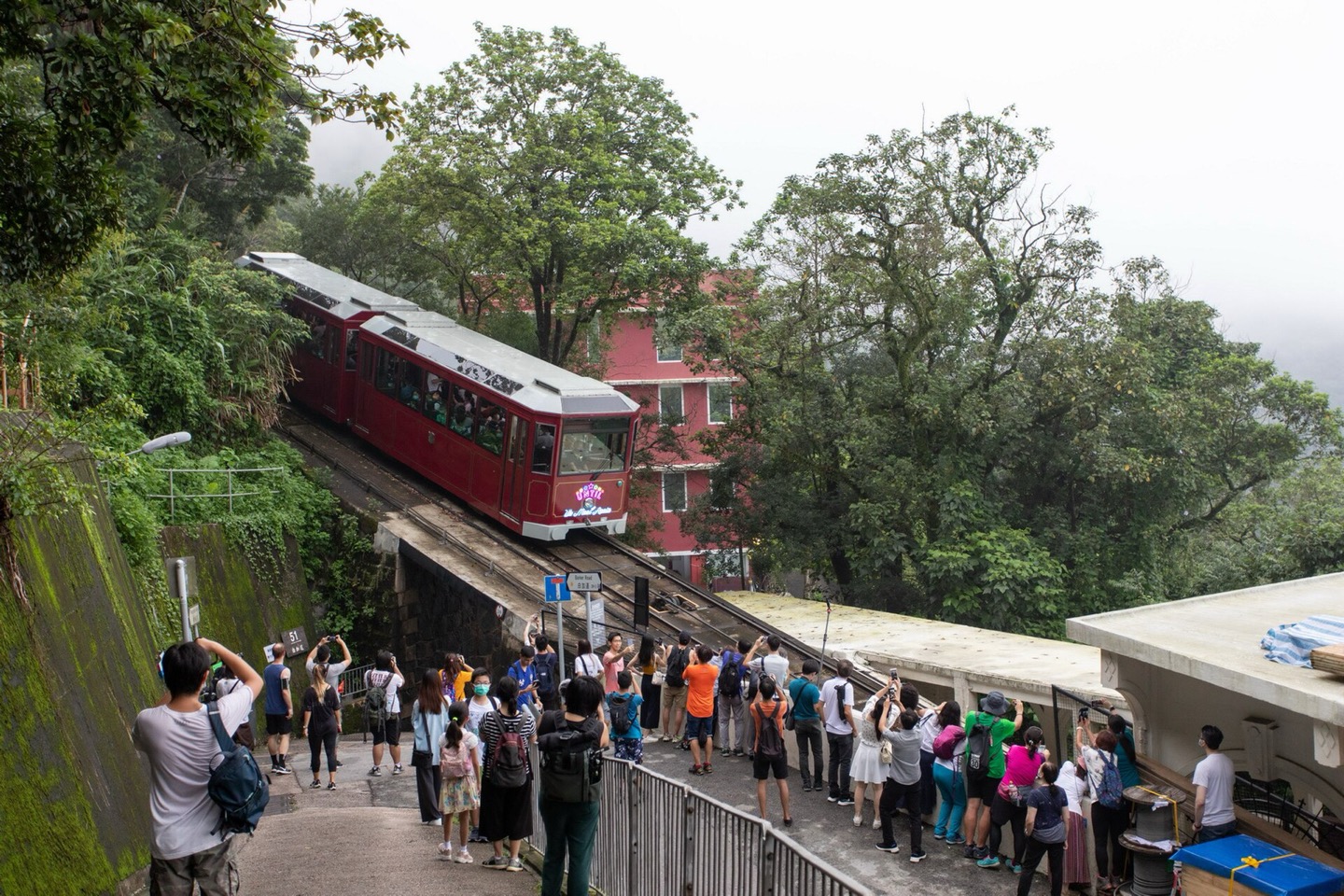 A Peak Tram car in Hong Kong