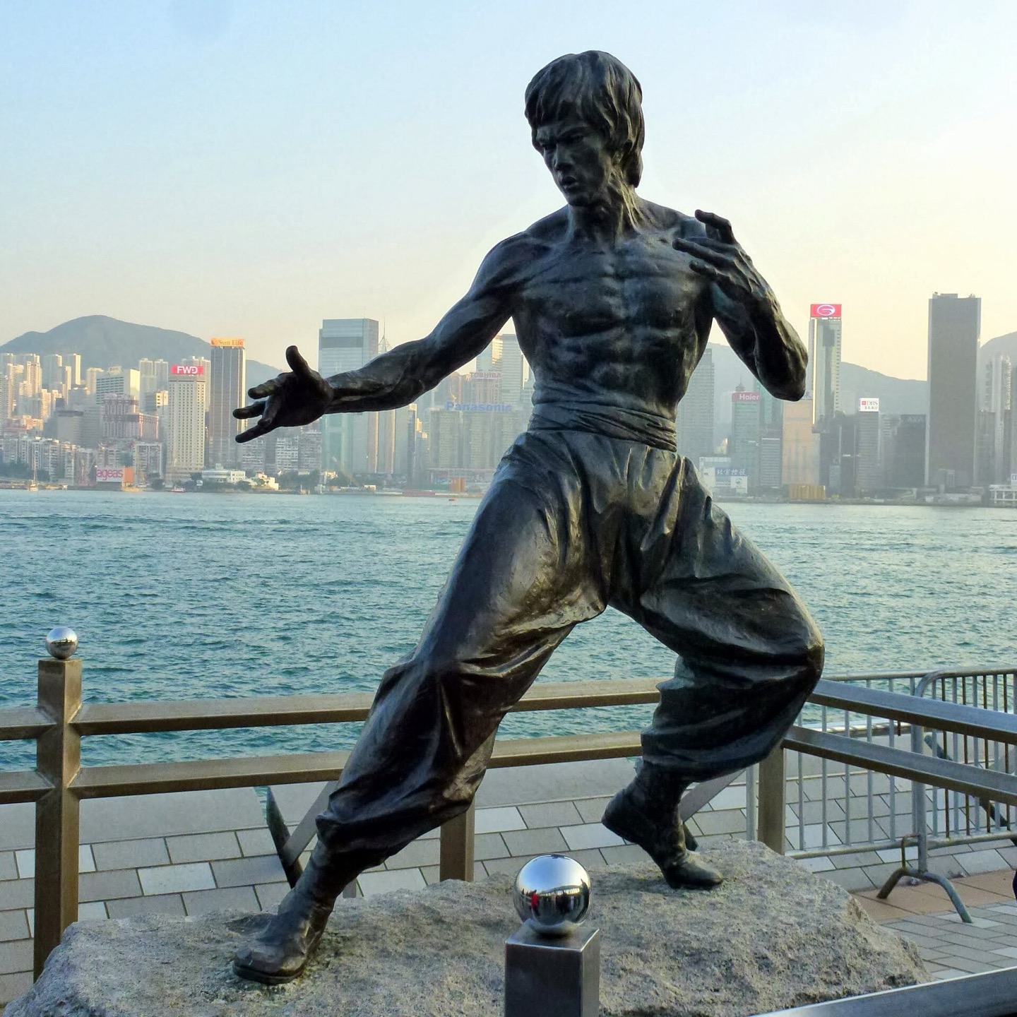The Bruce Lee statue on the Avenue of Stars in Hong Kong