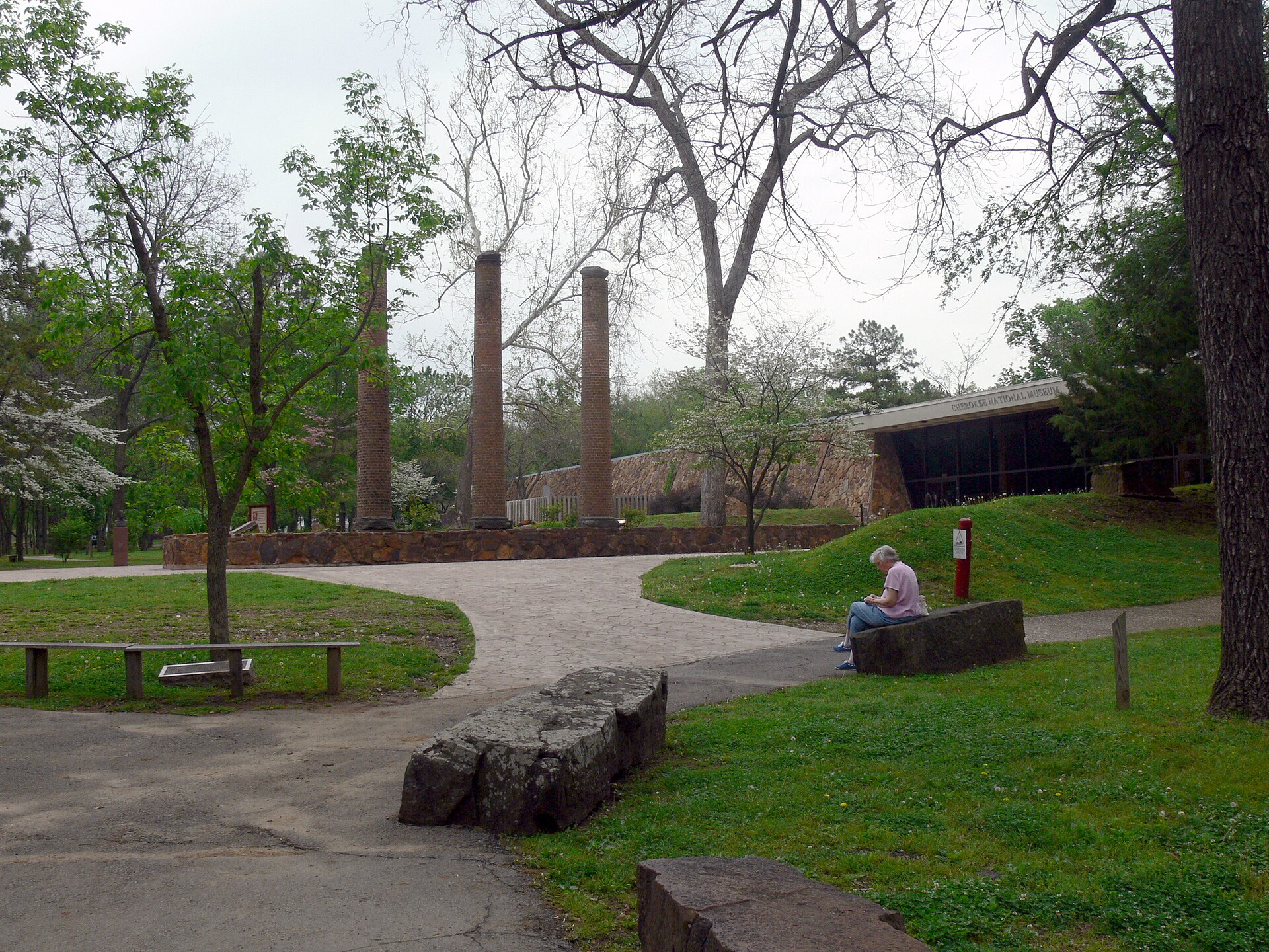The square outside the Cherokee Heritage Center near Tahlequah, Oklahoma