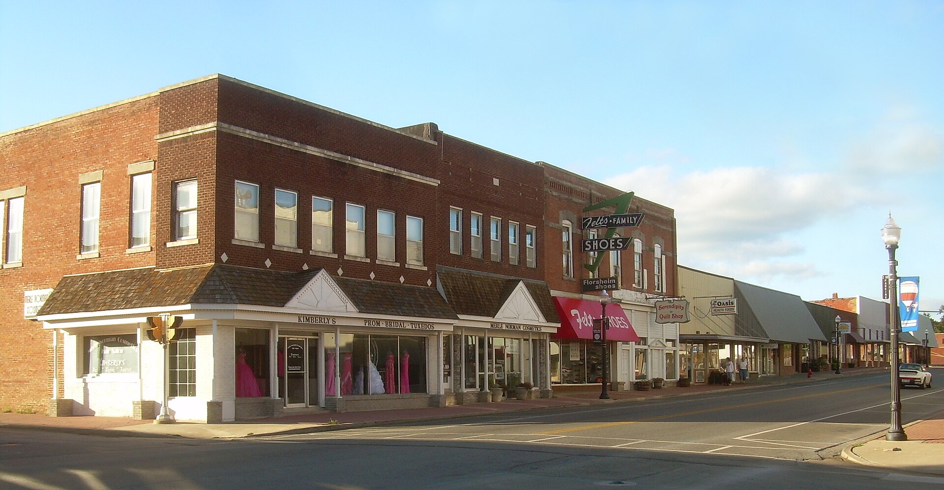 Buildings along a street in Tahlequah, the capital of the Cherokee Nation in Oklahoma