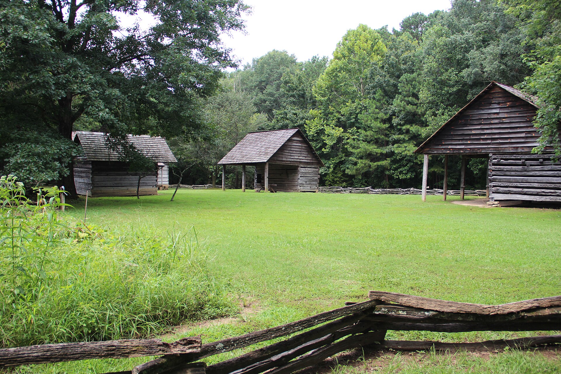 Log cabins at New Echota, the former Cherokee capital in Georgia