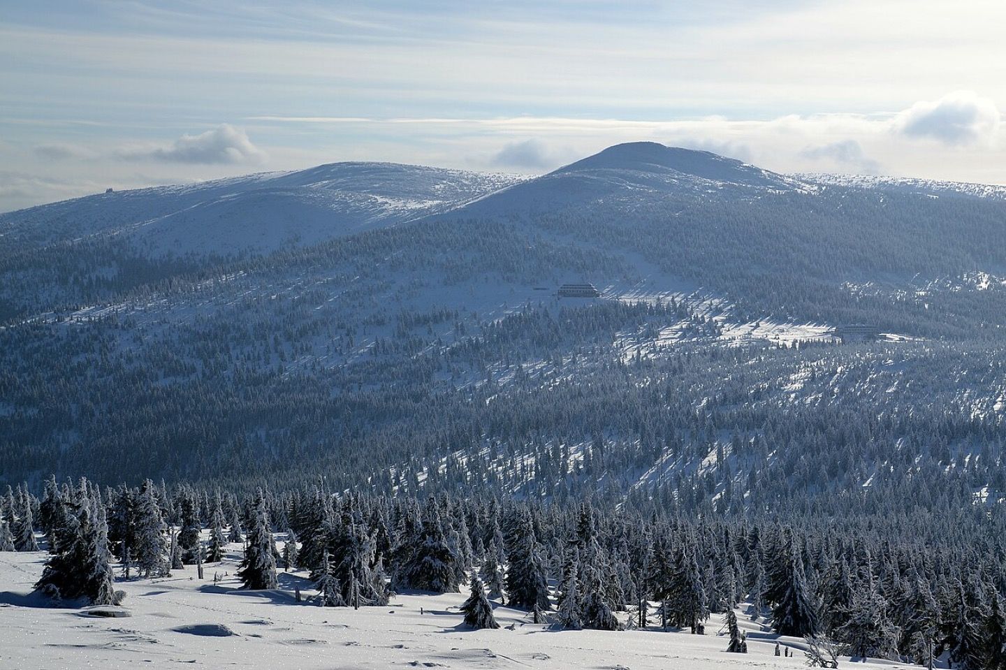 The Krkonoše mountains in winter