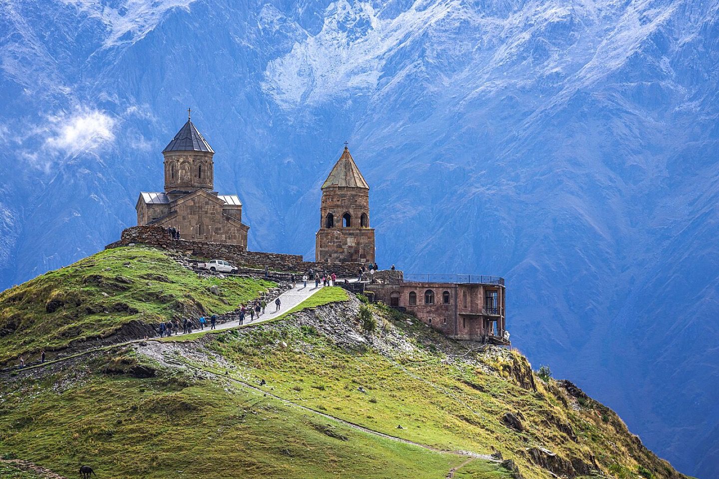 Gergeti Trinity Church beneath Mount Kazbek