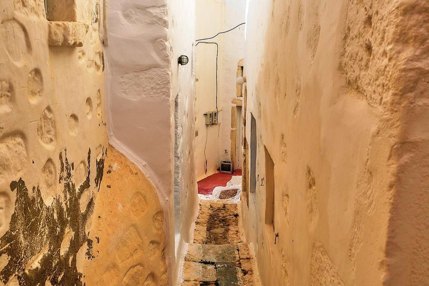 A narrow village lane on Astypalea