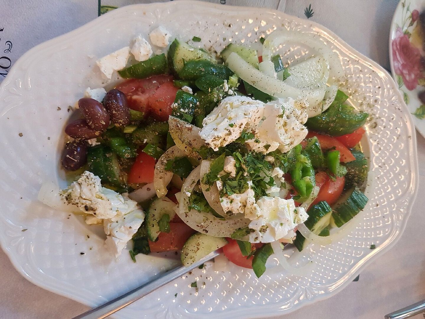 A Greek salad in Thessaloniki