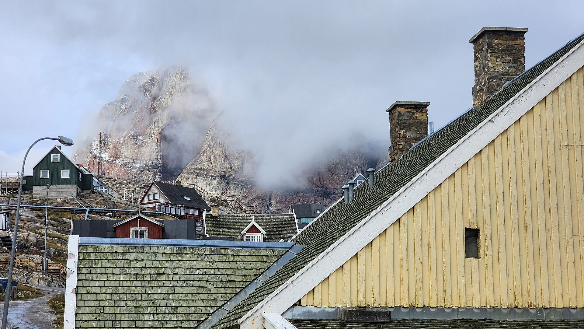 Uummannaq mountain rising above the settlement in western Greenland