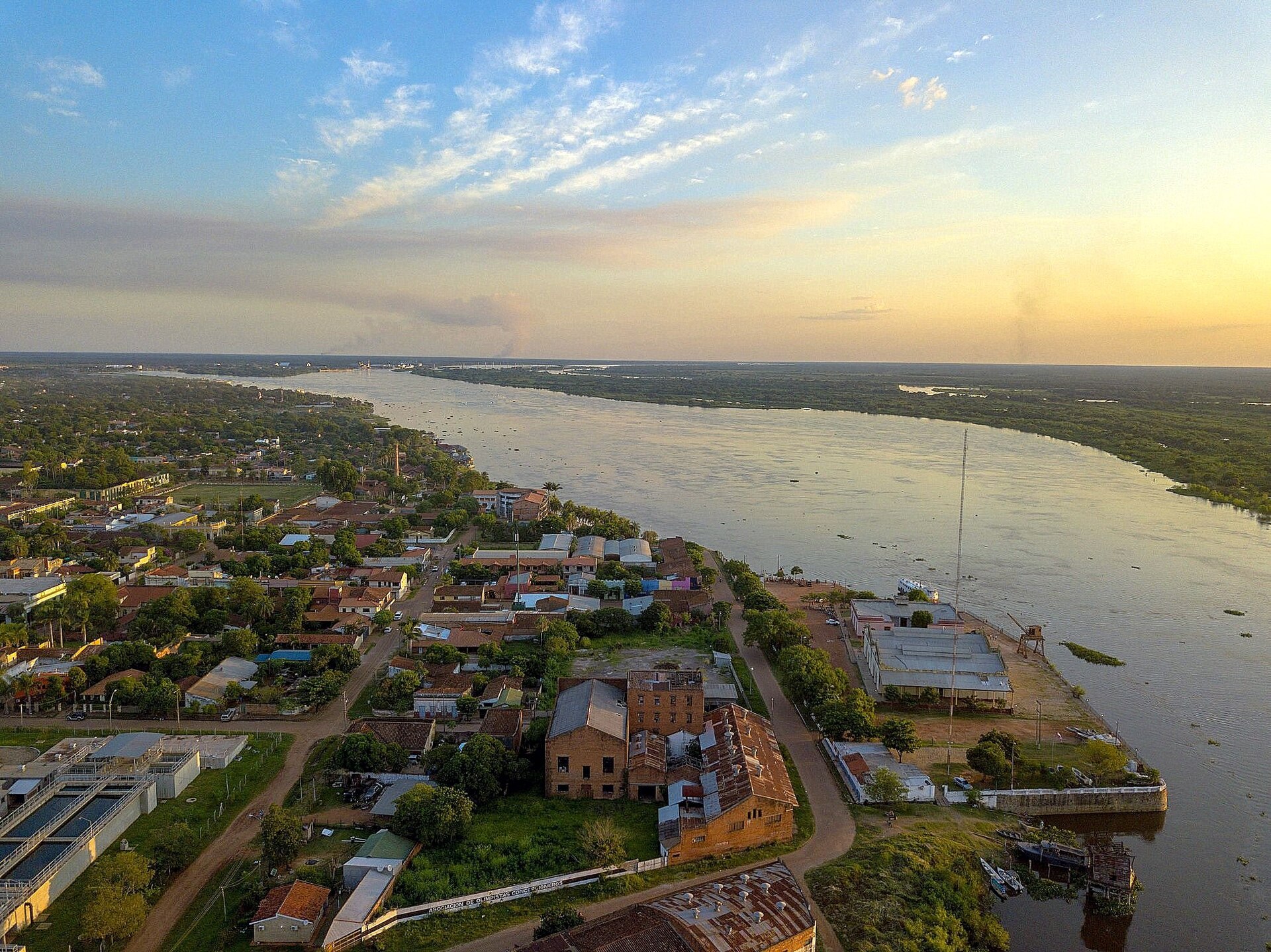 Sunset over the Paraguay River at Concepción, Paraguay