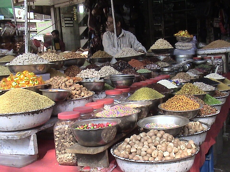 A market street in the old city of Ahmedabad