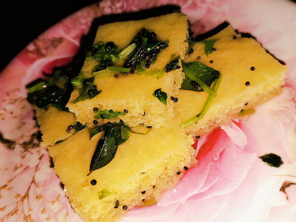 Dhokla, a Gujarati steamed snack