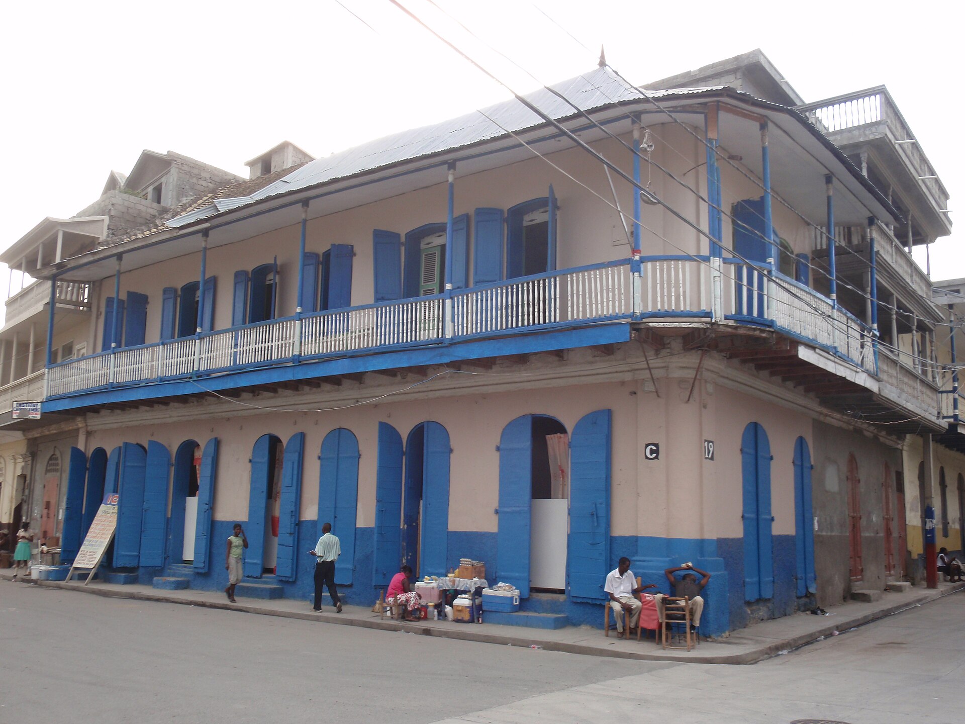 A colonial house with balconies in Cap-Haïtien, Haiti