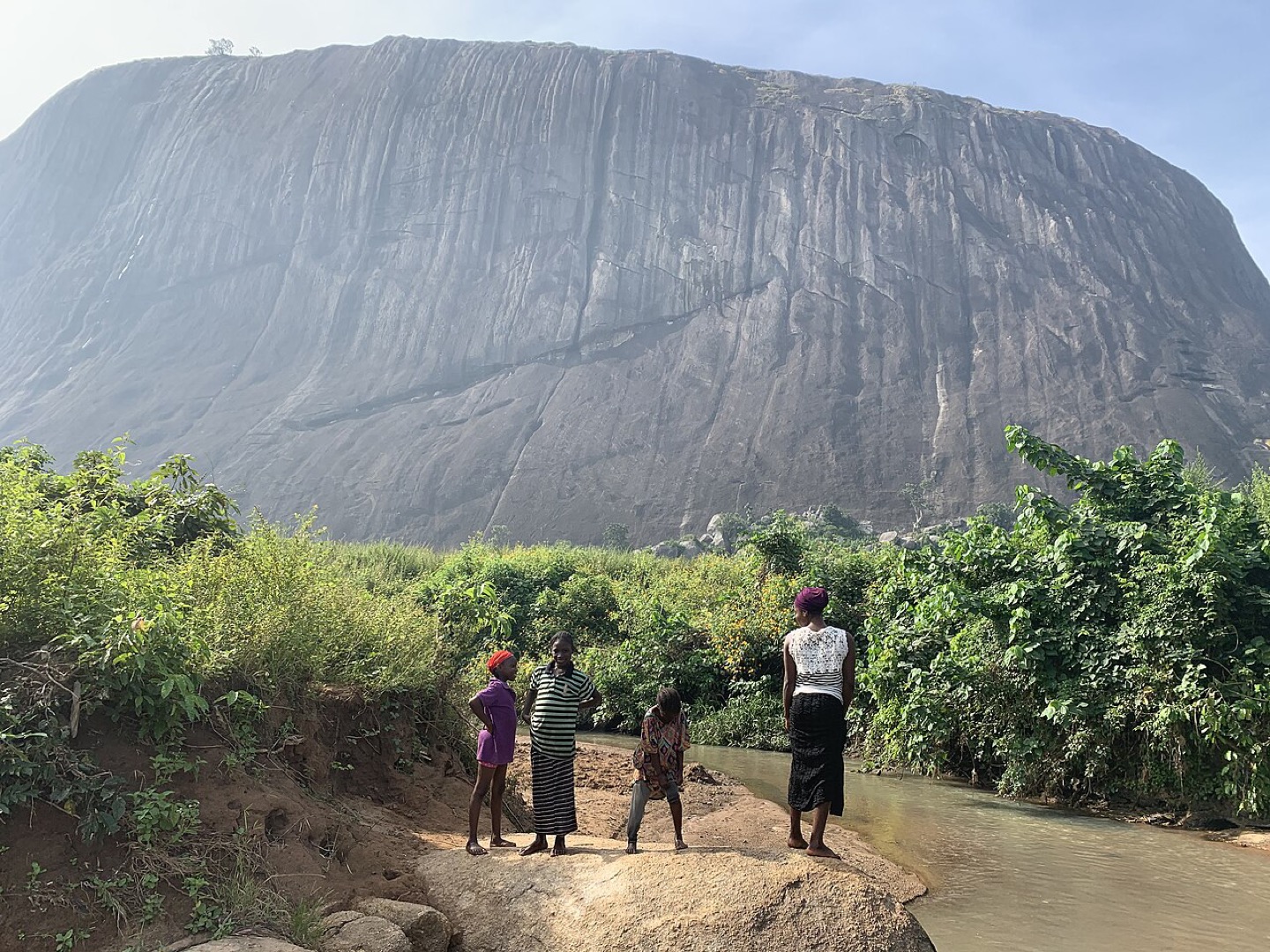 A village beside Zuma Rock in Nigeria
