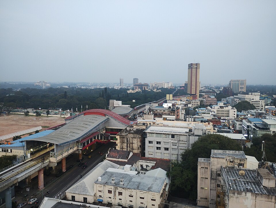 MG Road metro station above central Bengaluru