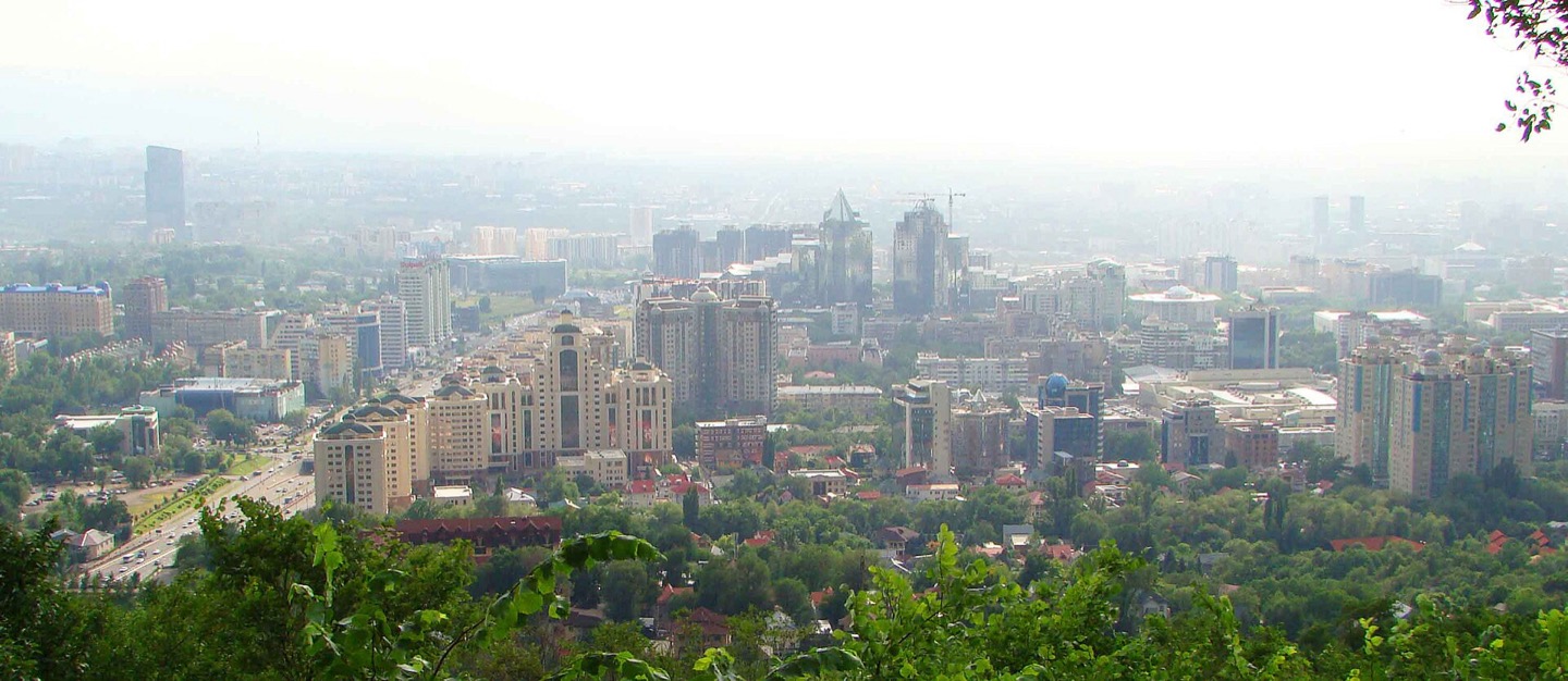 The city of Almaty seen from the hills, Kazakhstan