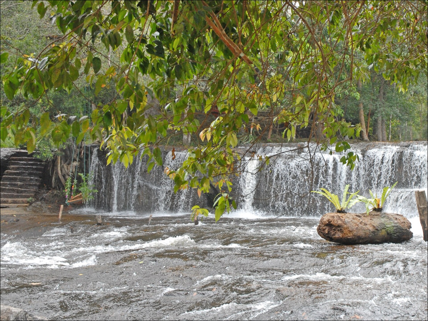 A waterfall on Phnom Kulen in Cambodia
