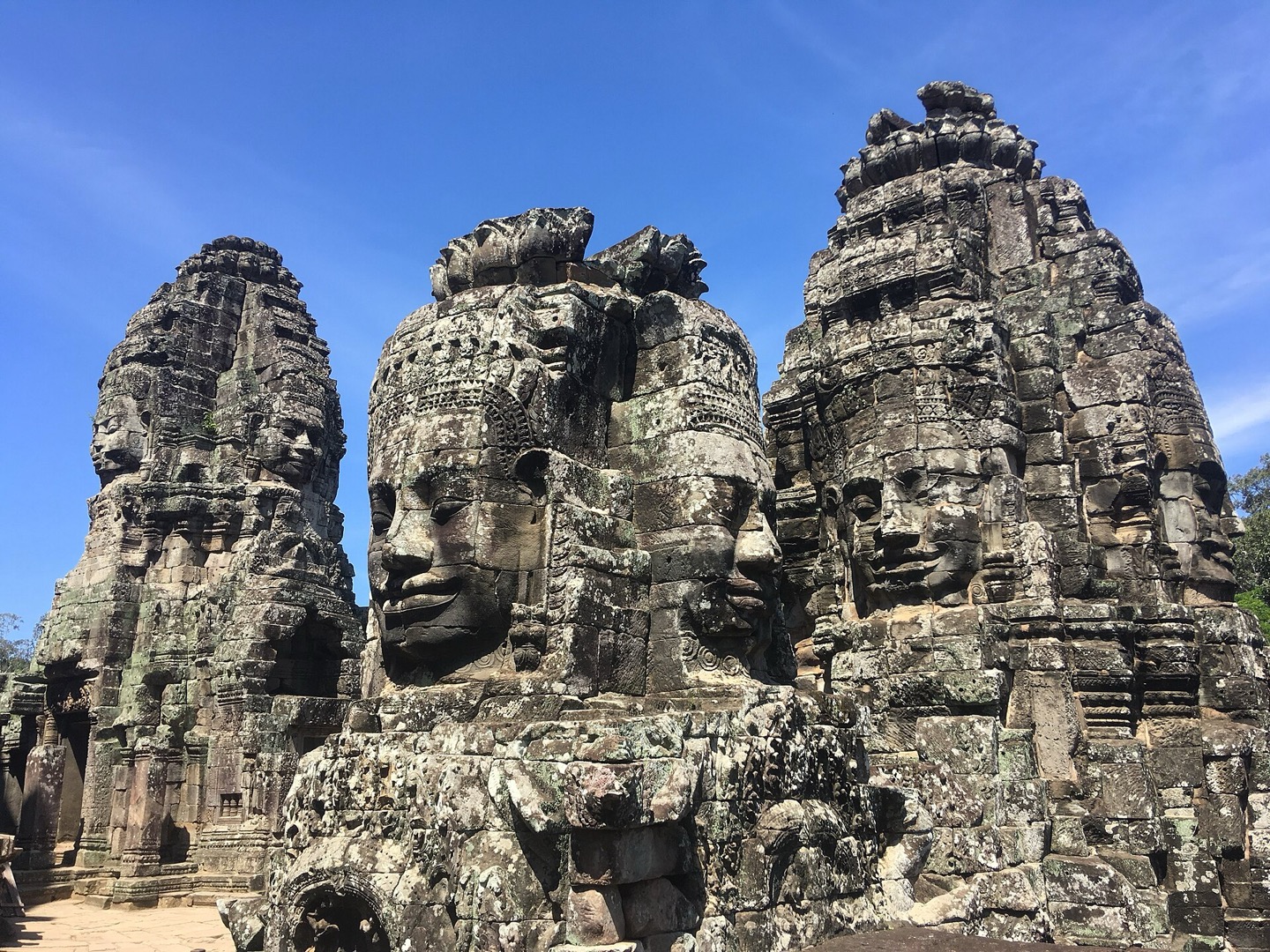 The stone faces of Bayon at Angkor Thom, Cambodia