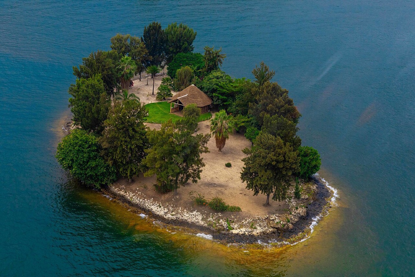 An island off the Rwandan shore of Lake Kivu