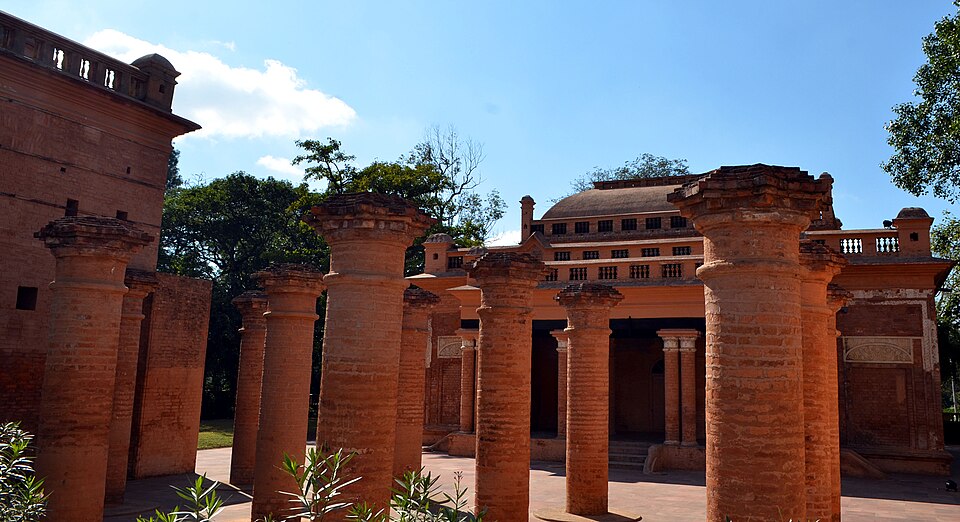The brick colonnade of Kangla Fort in the middle of Imphal