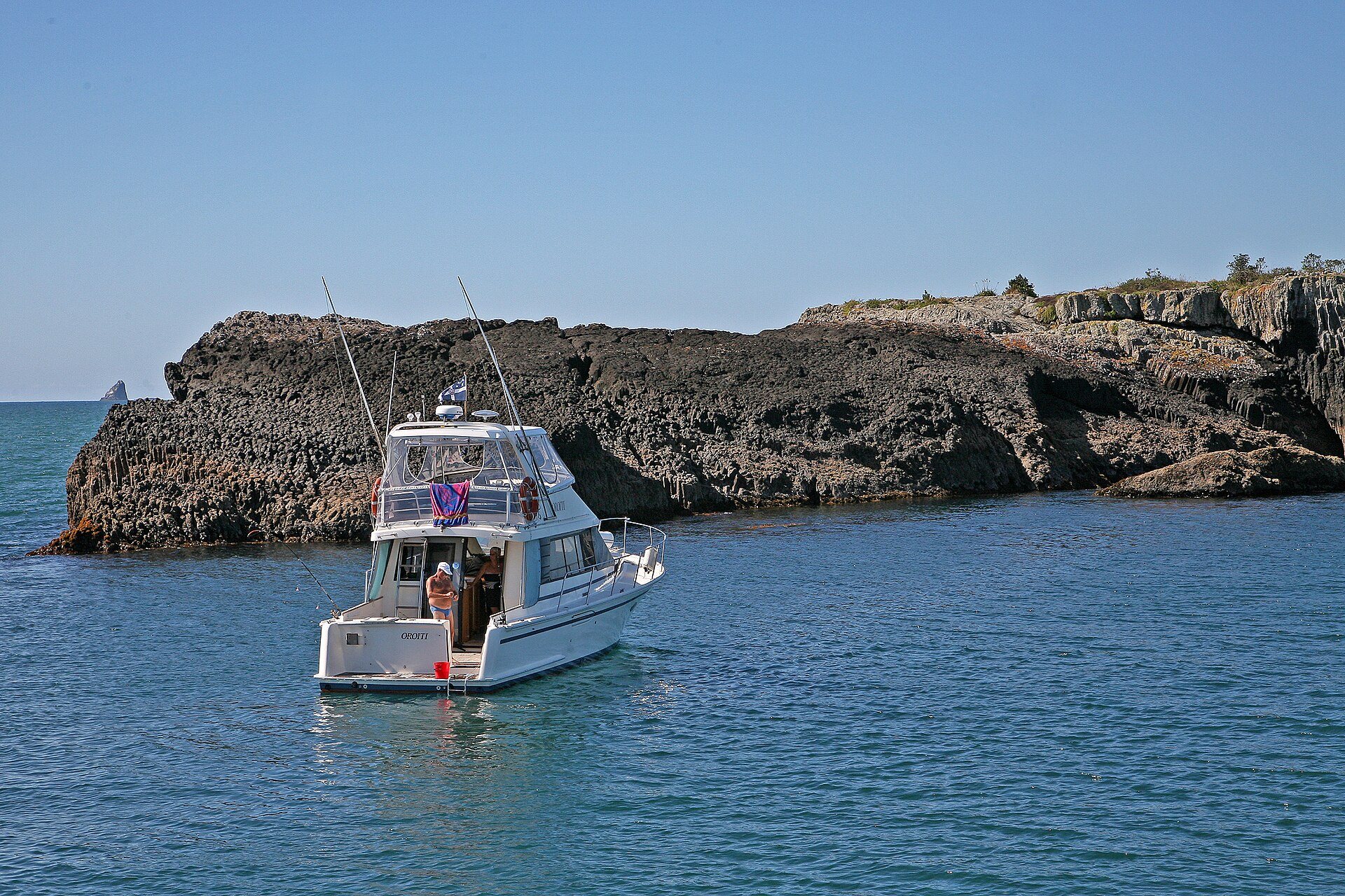 A rocky island in the Bay of Islands in northern New Zealand