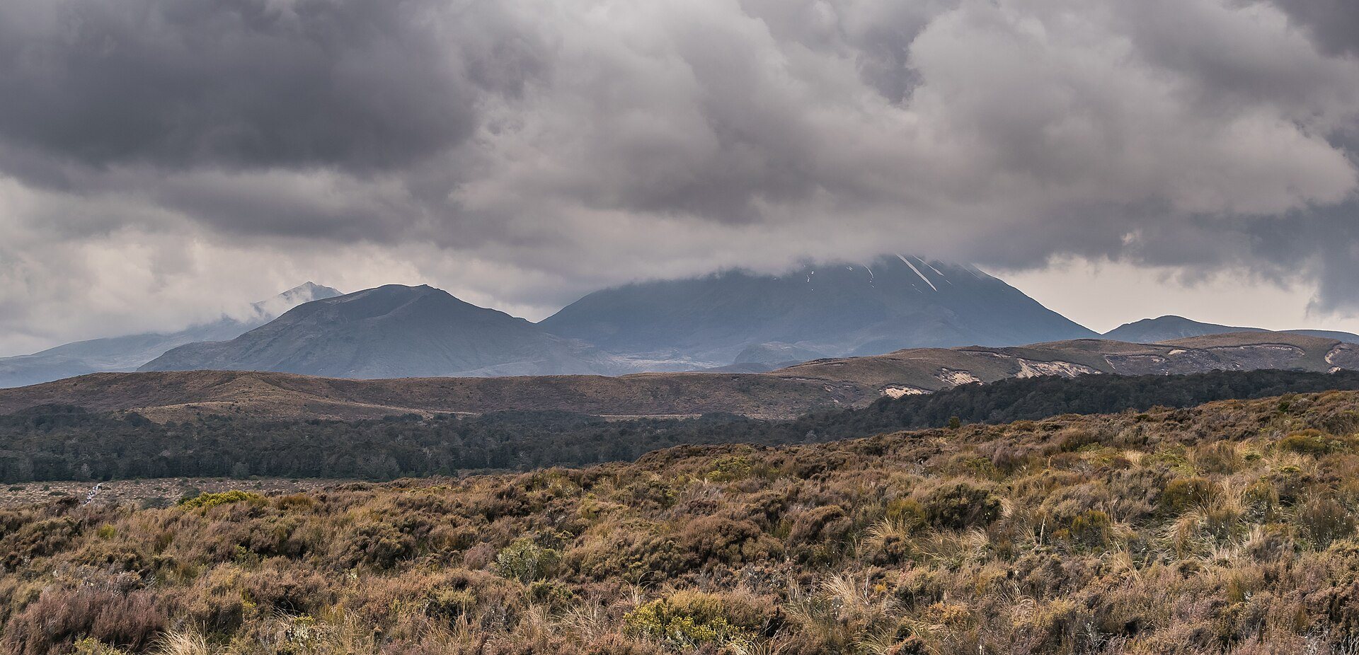 Volcanic terrain in Tongariro National Park on New Zealand’s North Island
