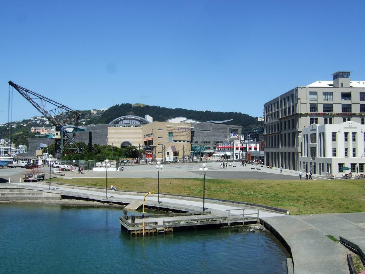 Te Papa museum and the waterfront in Wellington, New Zealand
