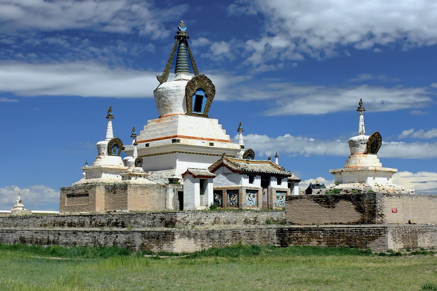 The golden stupa at Erdene Zuu monastery, built from the ruins of Karakorum