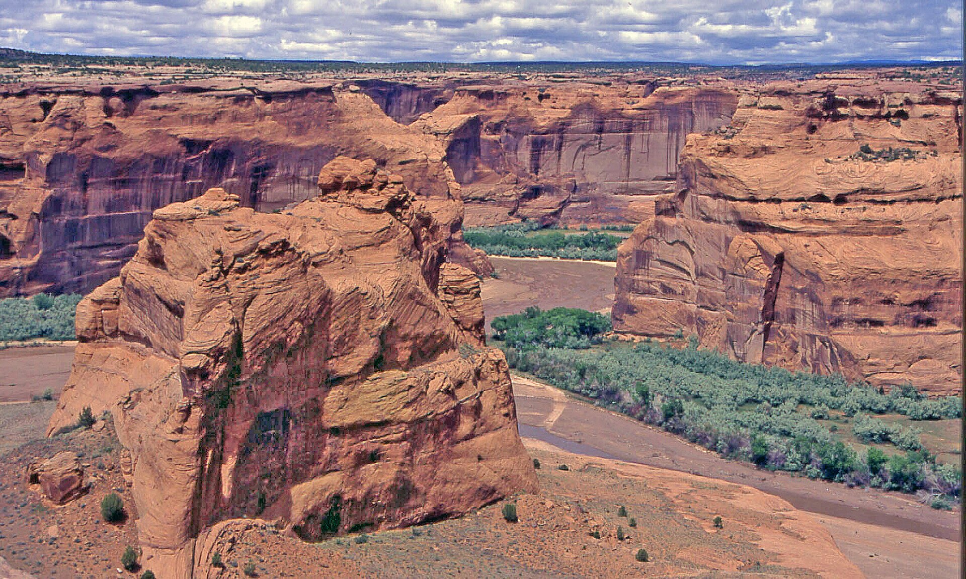Sandstone cliffs above Canyon de Chelly on the Navajo Nation in Arizona