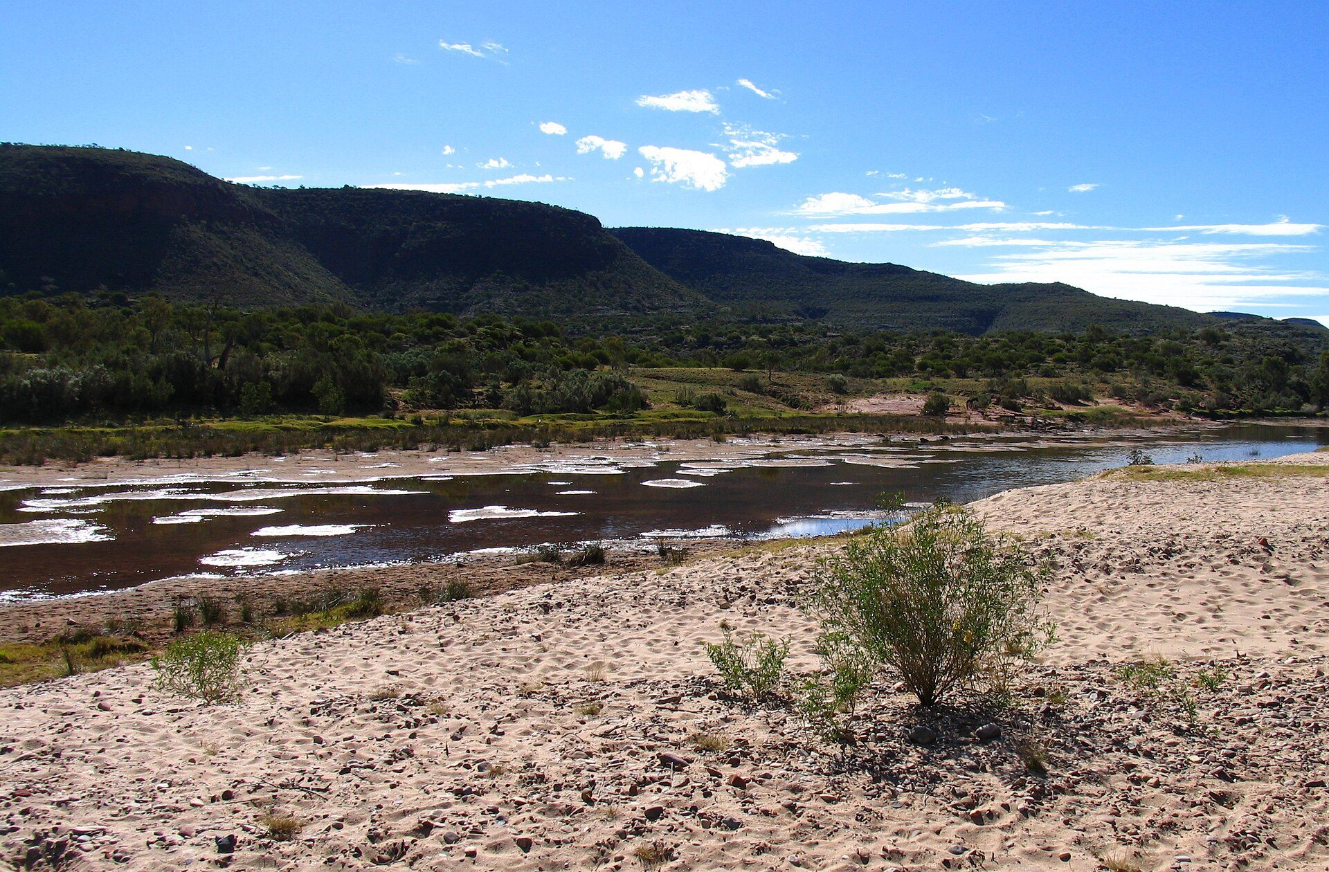 The Finke River winding through central Australia