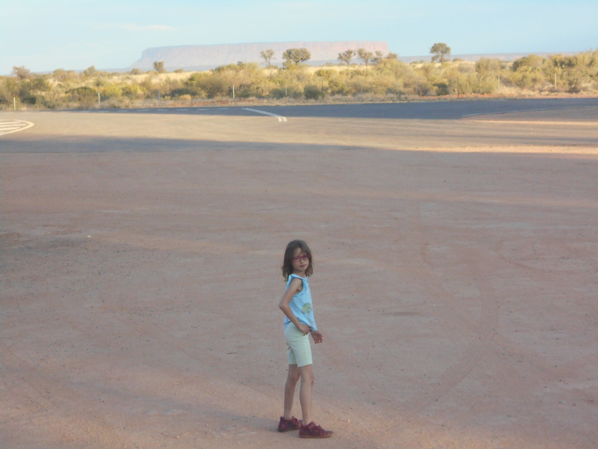 The Lasseter Highway passing Mount Conner in central Australia