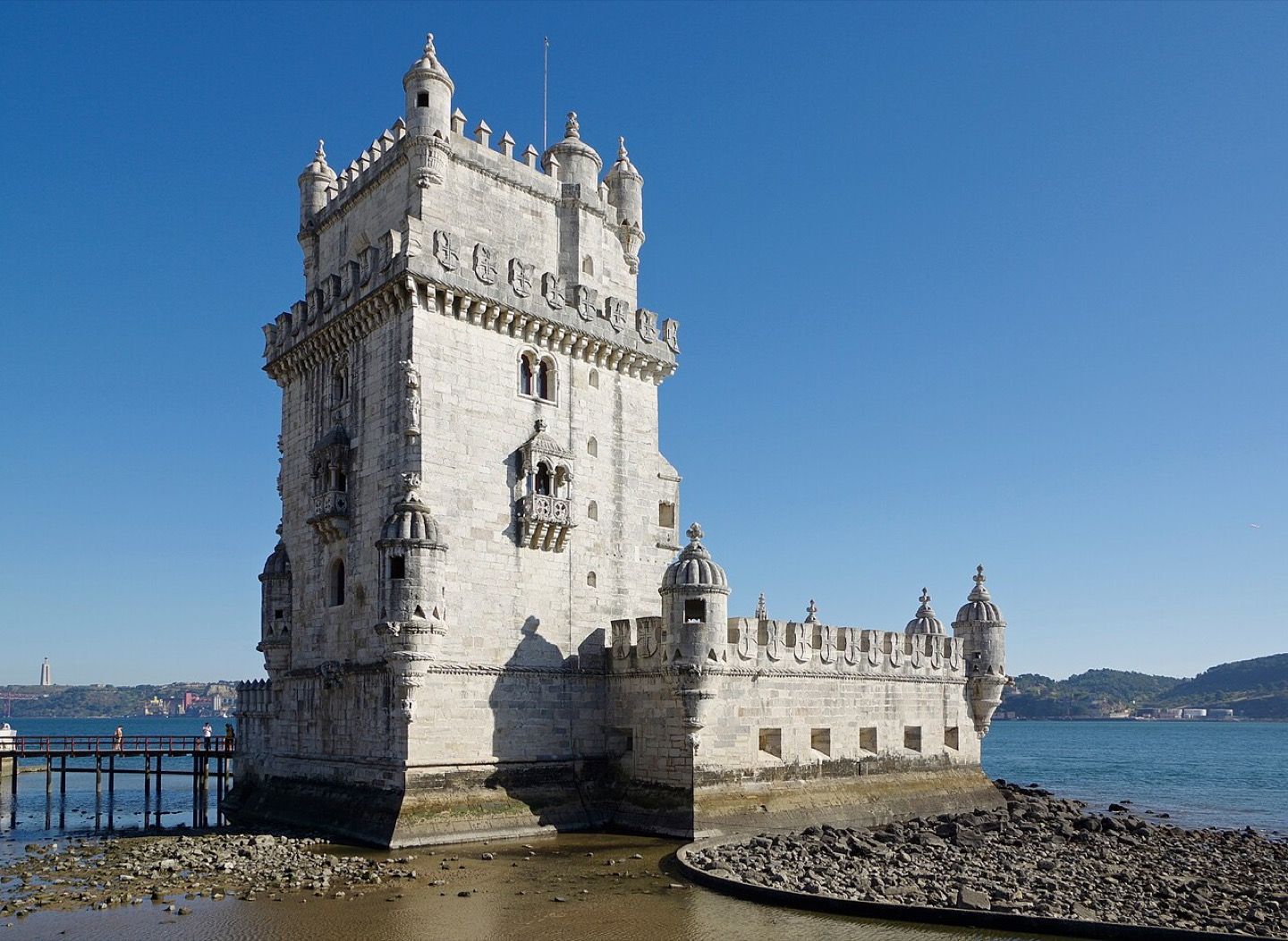 The Belém Tower on the bank of the Tagus in Lisbon