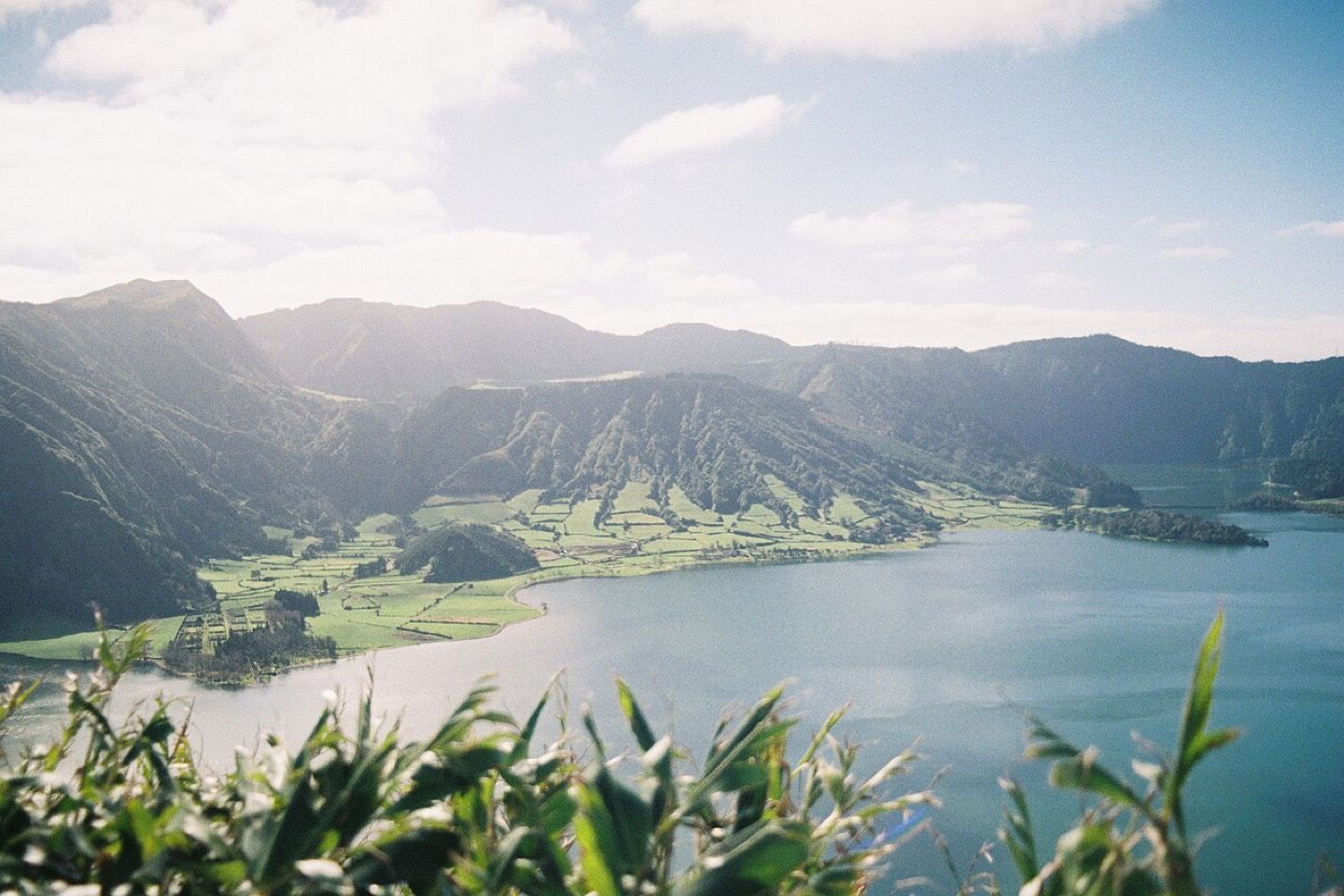 The twin crater lakes of Sete Cidades on São Miguel in the Azores