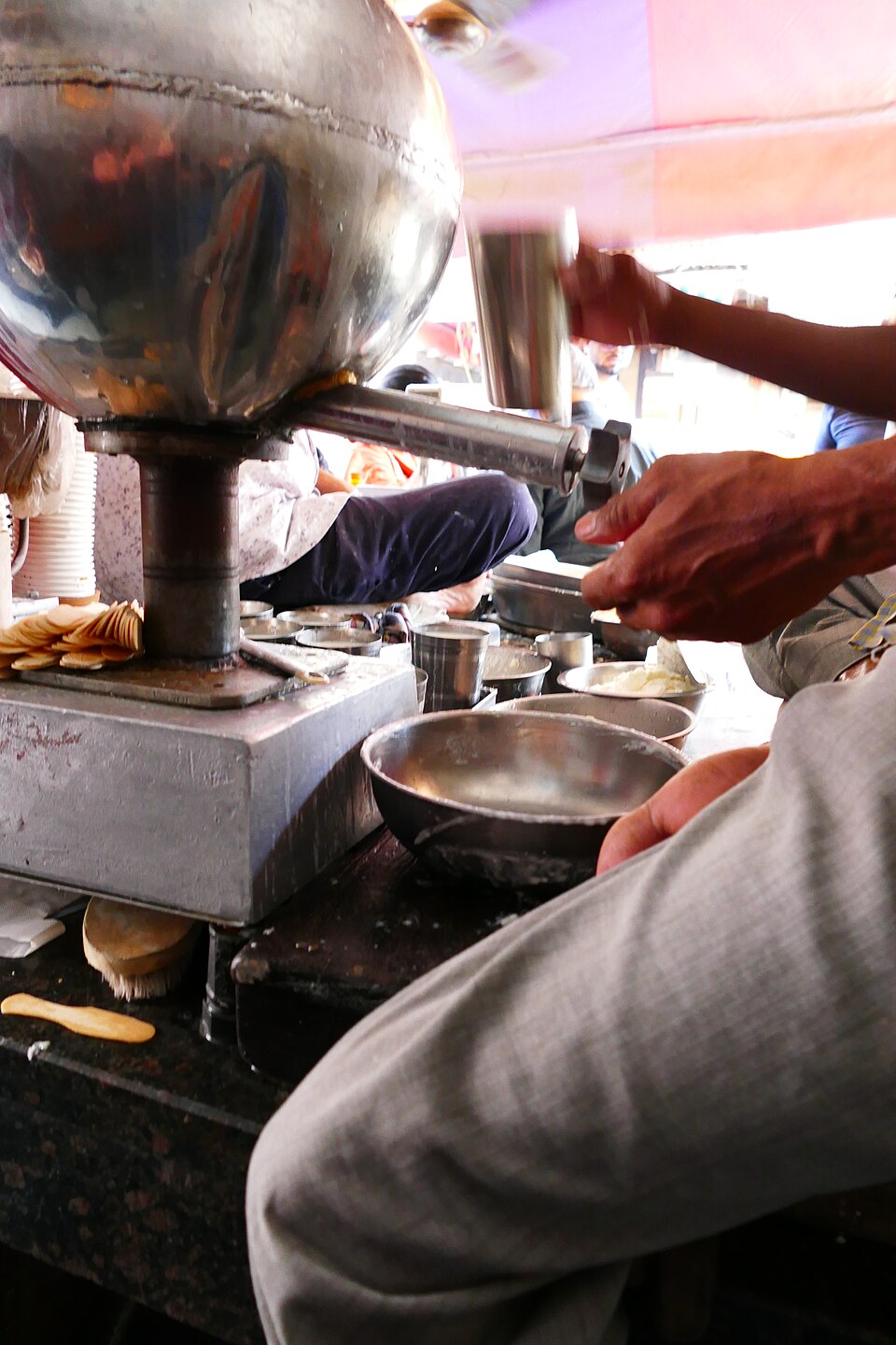Lassi being prepared at Gian di Lassi in Amritsar