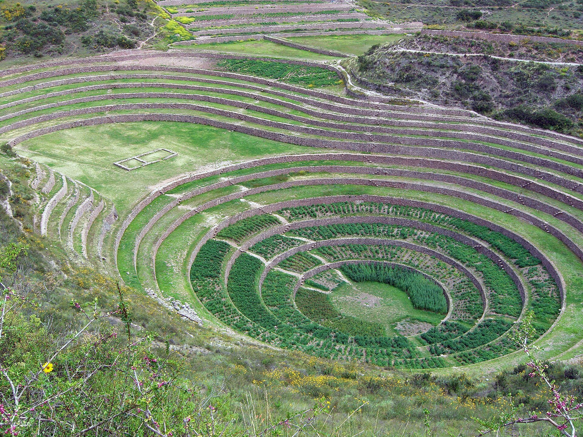 Circular Inca agricultural terraces at Moray, Peru