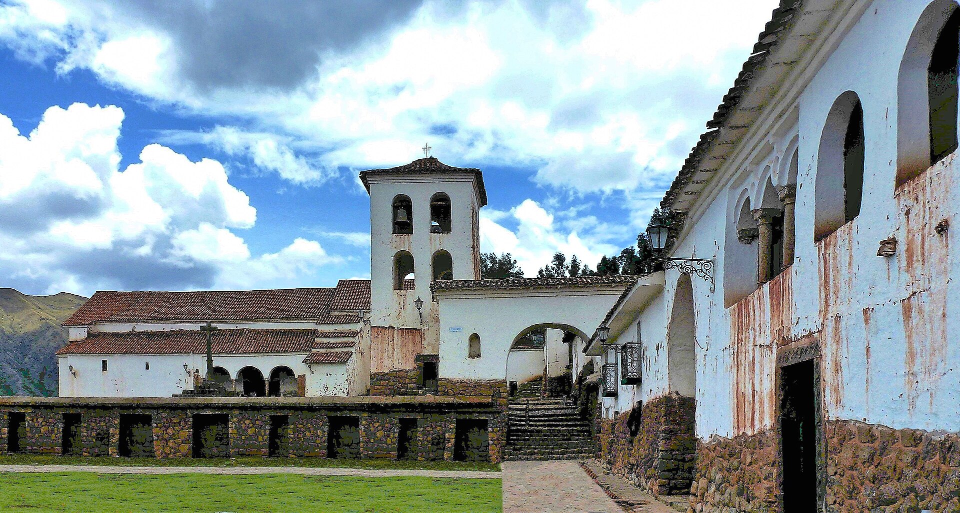 The plaza and archaeological site of Chinchero in the Cusco region of Peru