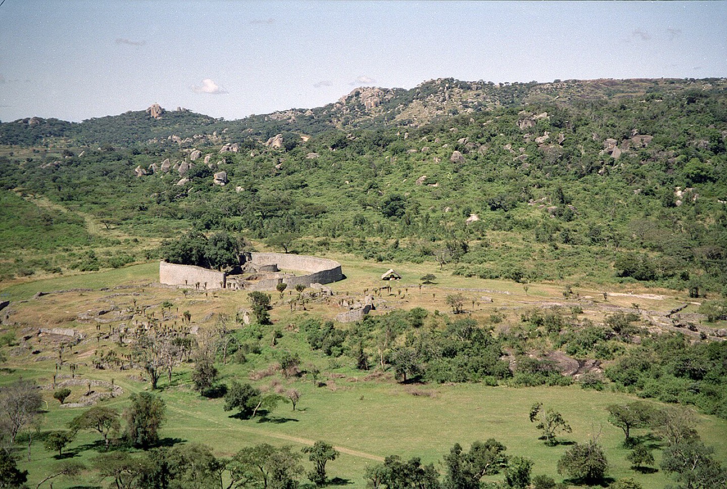 The stone walls of the Great Enclosure at Great Zimbabwe