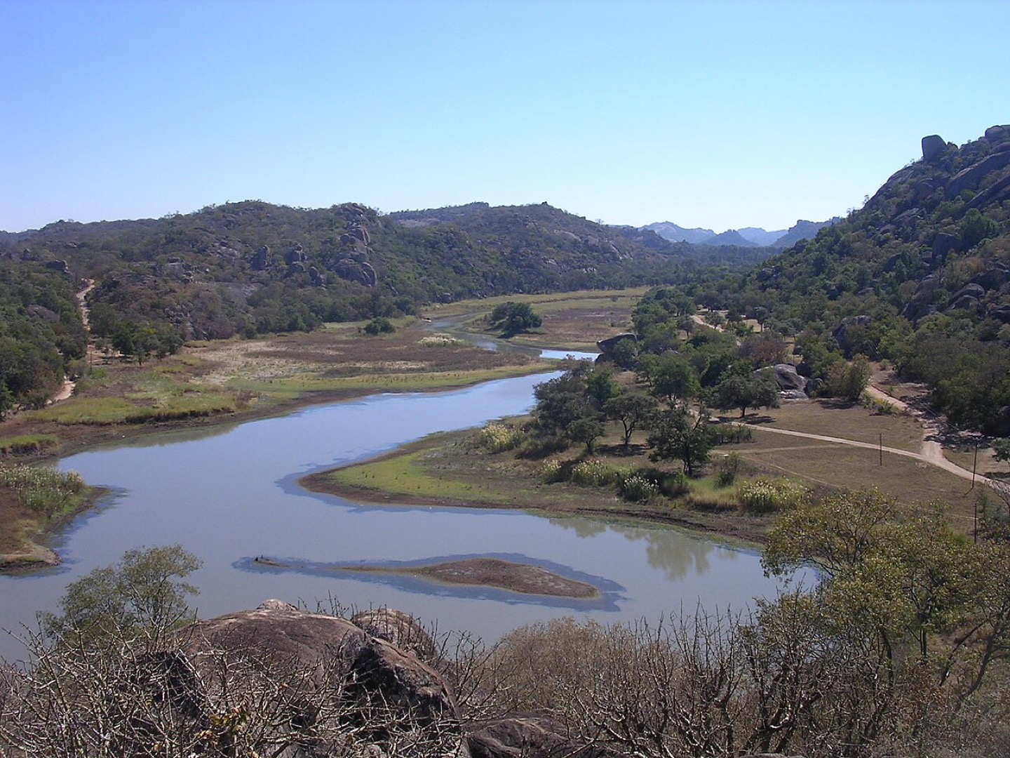 Maleme Dam in Matobo National Park, Zimbabwe