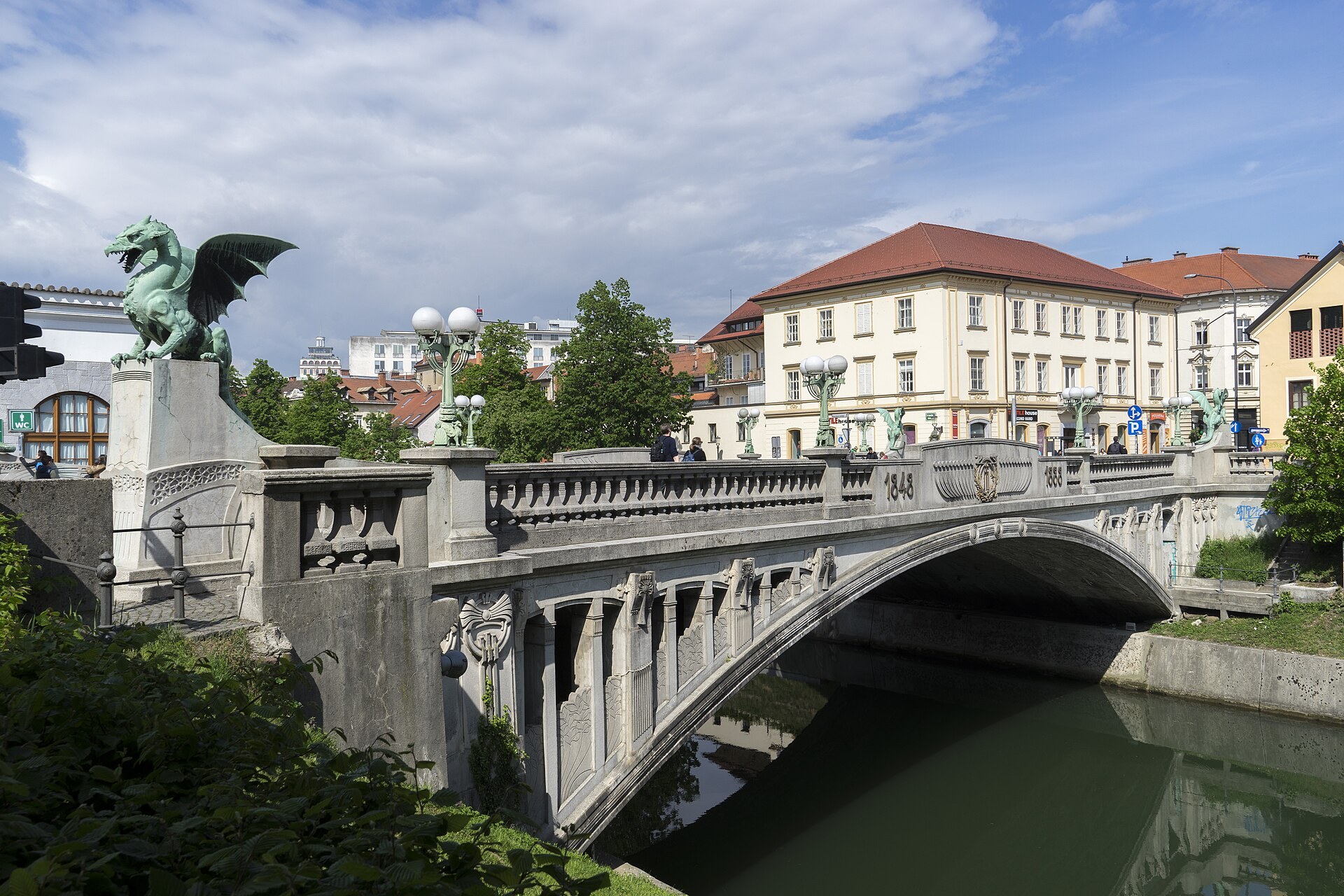 The Dragon Bridge across the Ljubljanica in Ljubljana, Slovenia