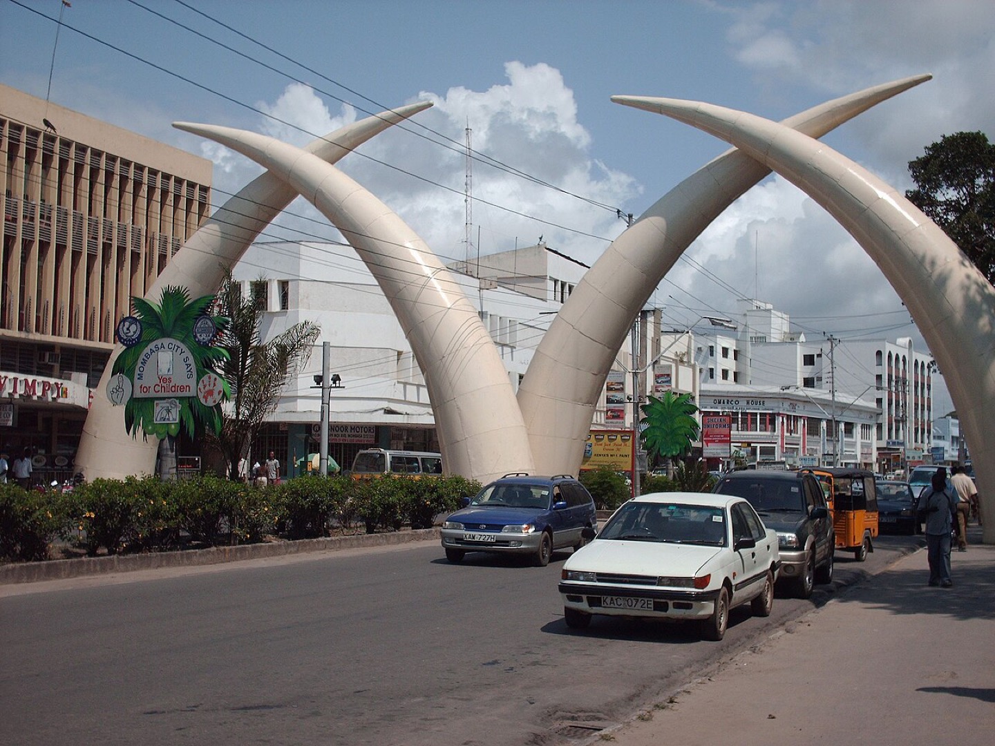 The tusk arches in Mombasa, Kenya