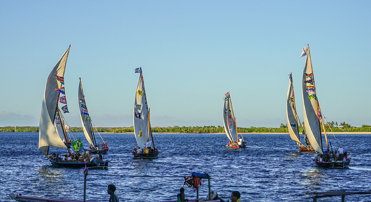 Dhow boats off Lamu, Kenya