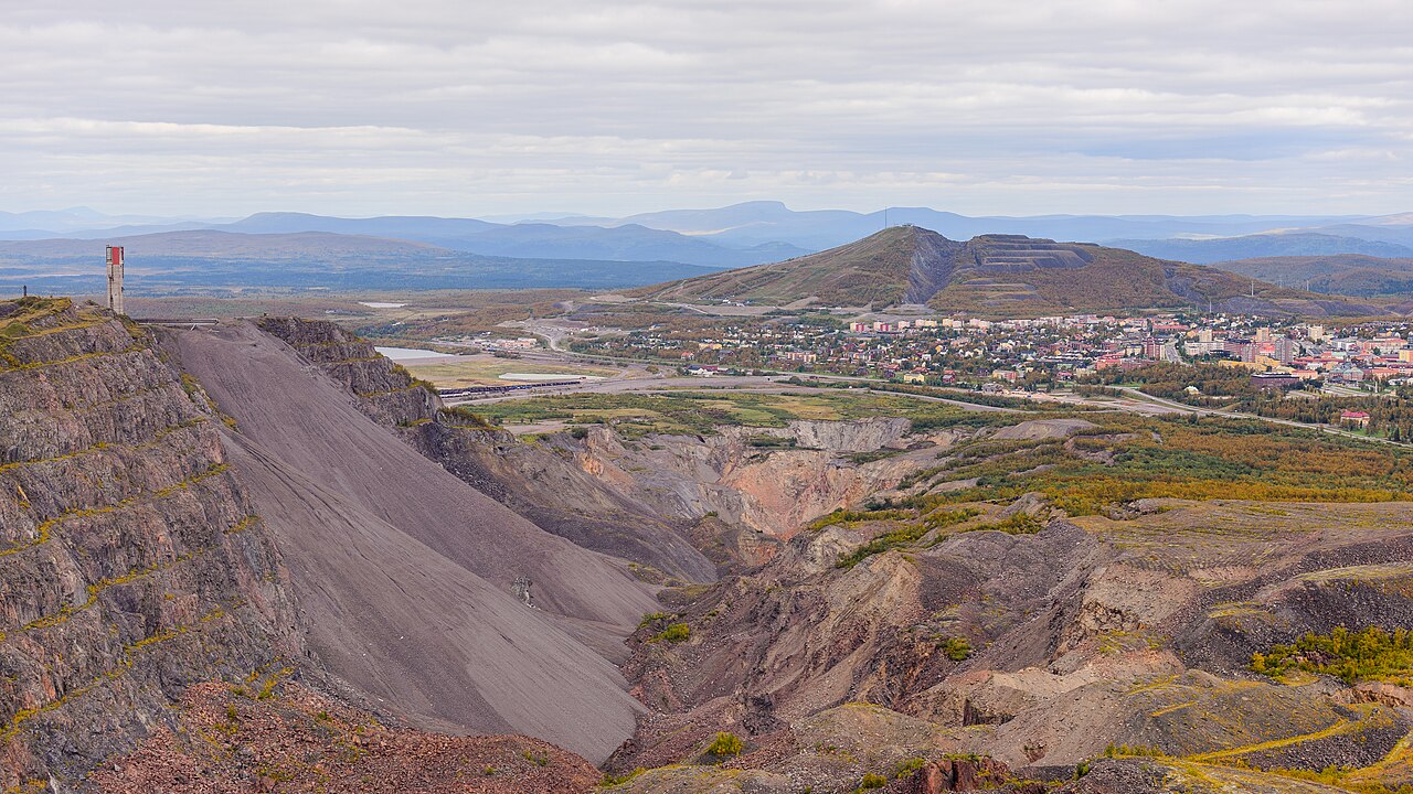The iron ore workings at Kiirunavaara in northern Sweden
