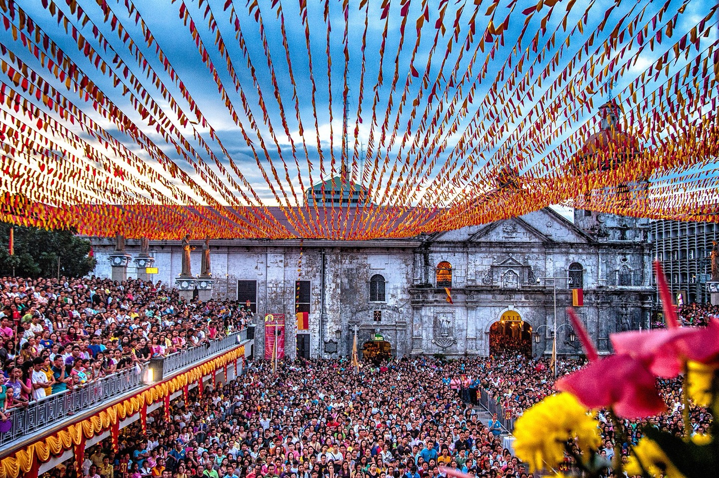 The Basilica del Santo Niño during the Sinulog festival in Cebu, Philippines