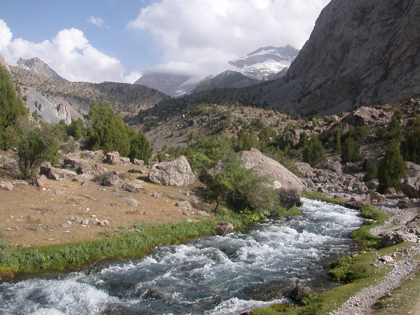 A trekking route through the Fann Mountains, Tajikistan