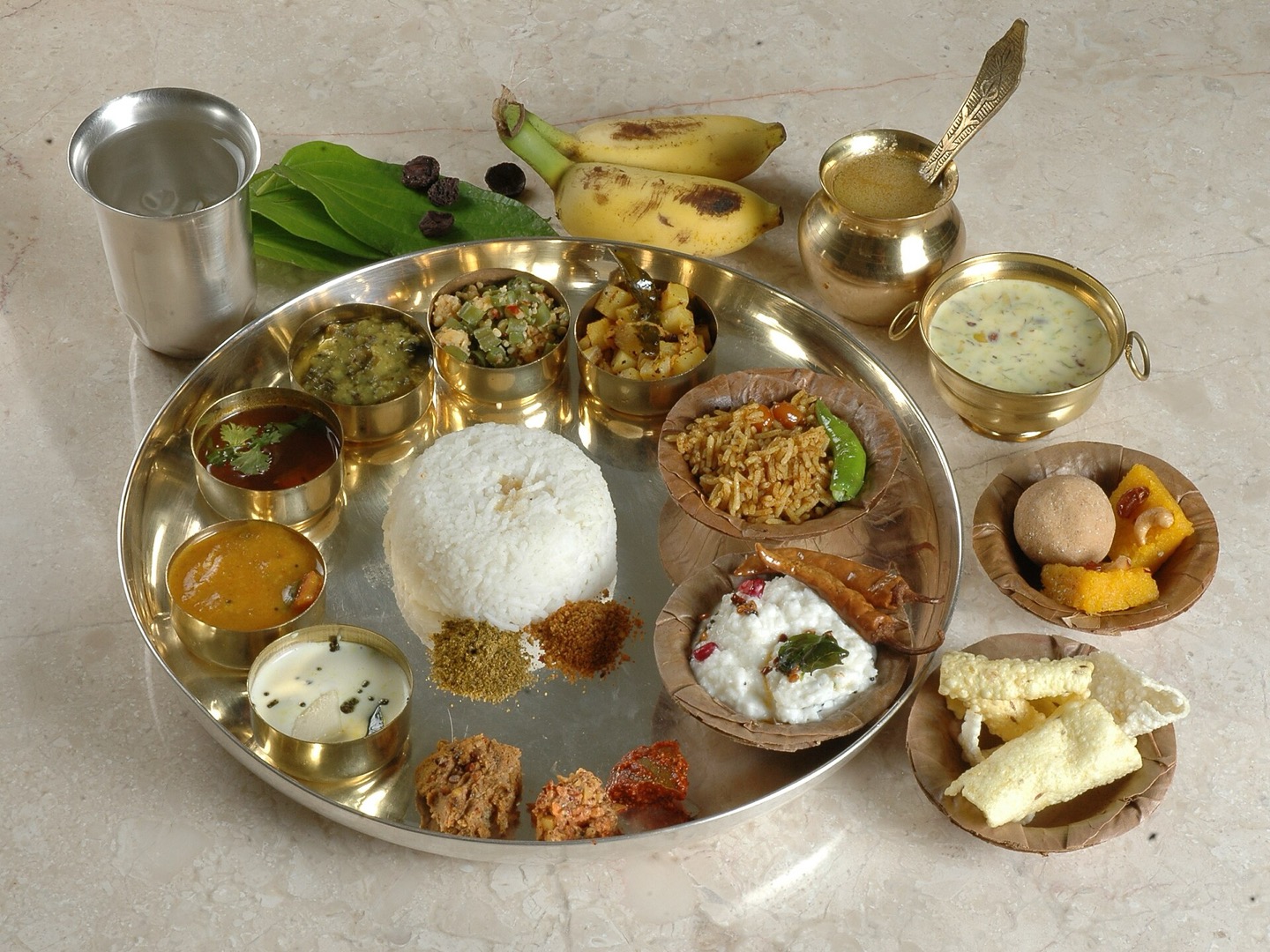 A traditional Andhra vegetarian meal