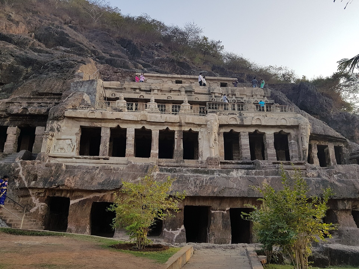 The rock-cut Undavalli Caves in Andhra Pradesh, India