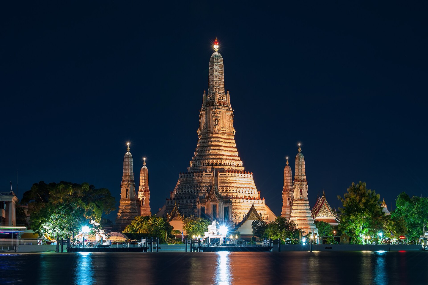 Wat Arun beside the river in Bangkok, Thailand