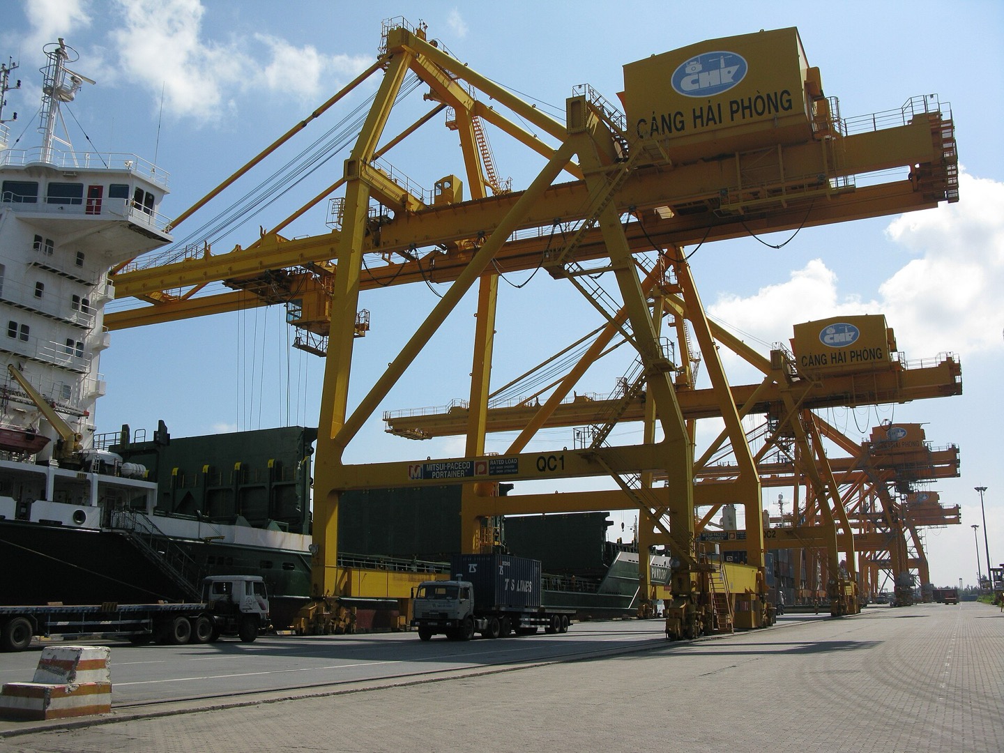 The container terminal at Hai Phong port, Vietnam